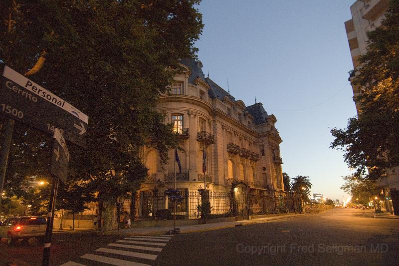 20071130_201256  D2X 4200x2800.jpg - One of the older mansions in Racolette at night, Buenos Aires, Argentina